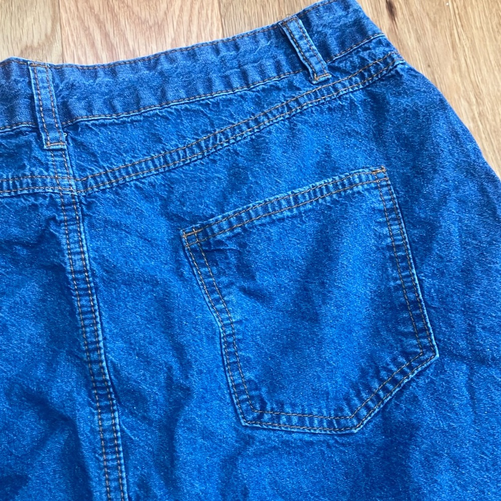Blue Button-Front Jean Midi skirt with  pockets size XL - Picture 7 of 7